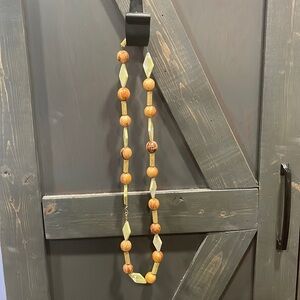 Jade and Wood Sphere Costume Jewelry Necklace